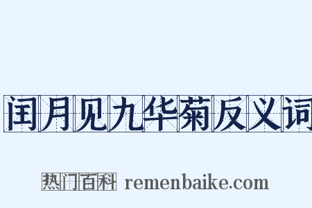 闰月见九华菊反义词是什么意思的图片